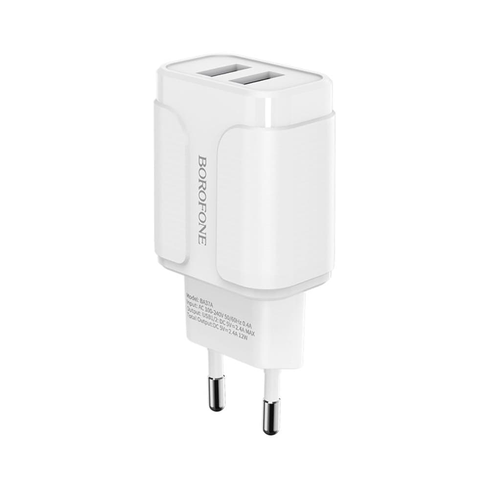    Borofone BA37A, 2 USB, 2.4 , 12W, 