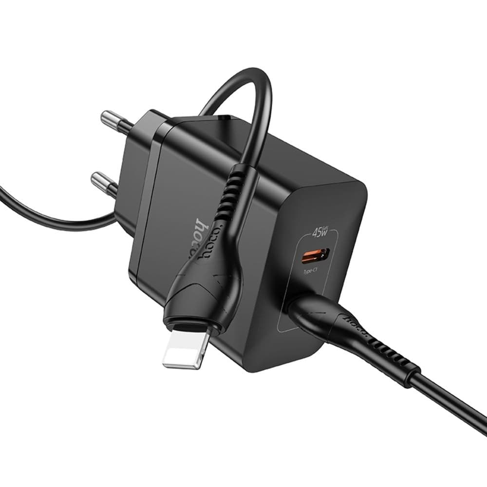   Hoco N35, 2 USB Type-C, Power Delivery (45 ), ,   Type-C  Lightning
