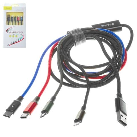 USB- Baseus, Type-C, Micro-USB, Lightning, 120 ,     Lightning,   , 4  1, 3.5 , , CA1T4-B01