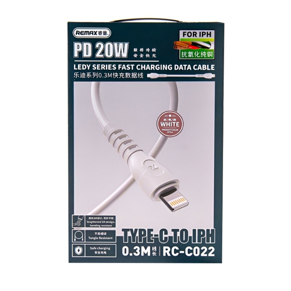 USB- Remax RC-C022, Type-C  Lightning, Power Delivery (20 ), 30 , 