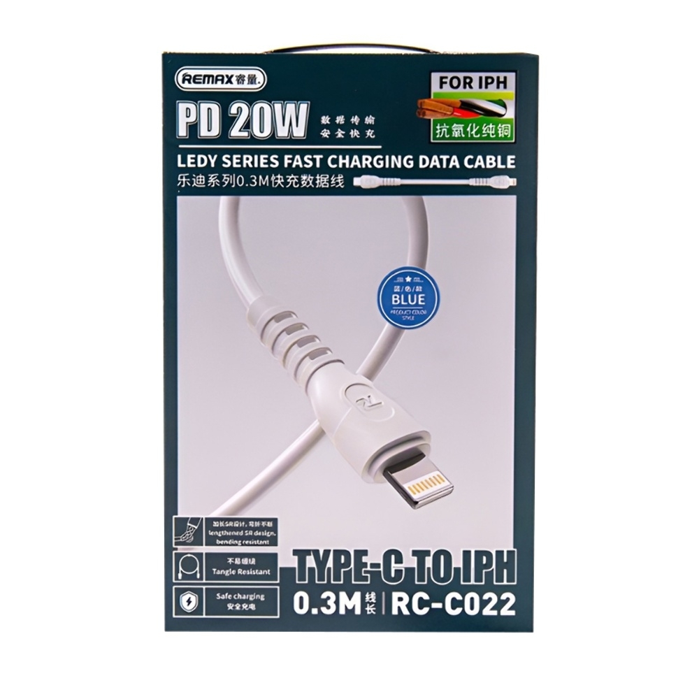 USB- Remax RC-C022, Type-C  Lightning, Power Delivery (20 ), 30 , 