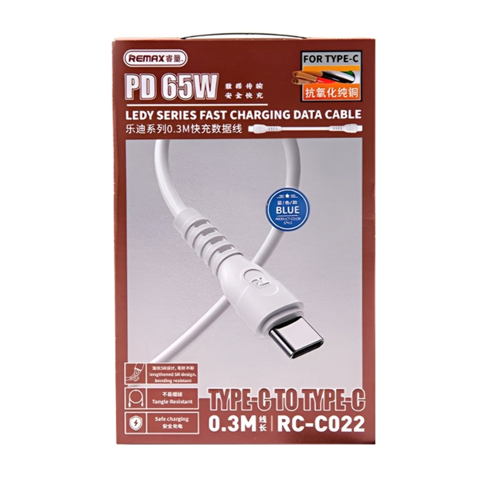 USB- Remax RC-C022, Type-C  Type-C, Power Delivery (65 ), 30 , 