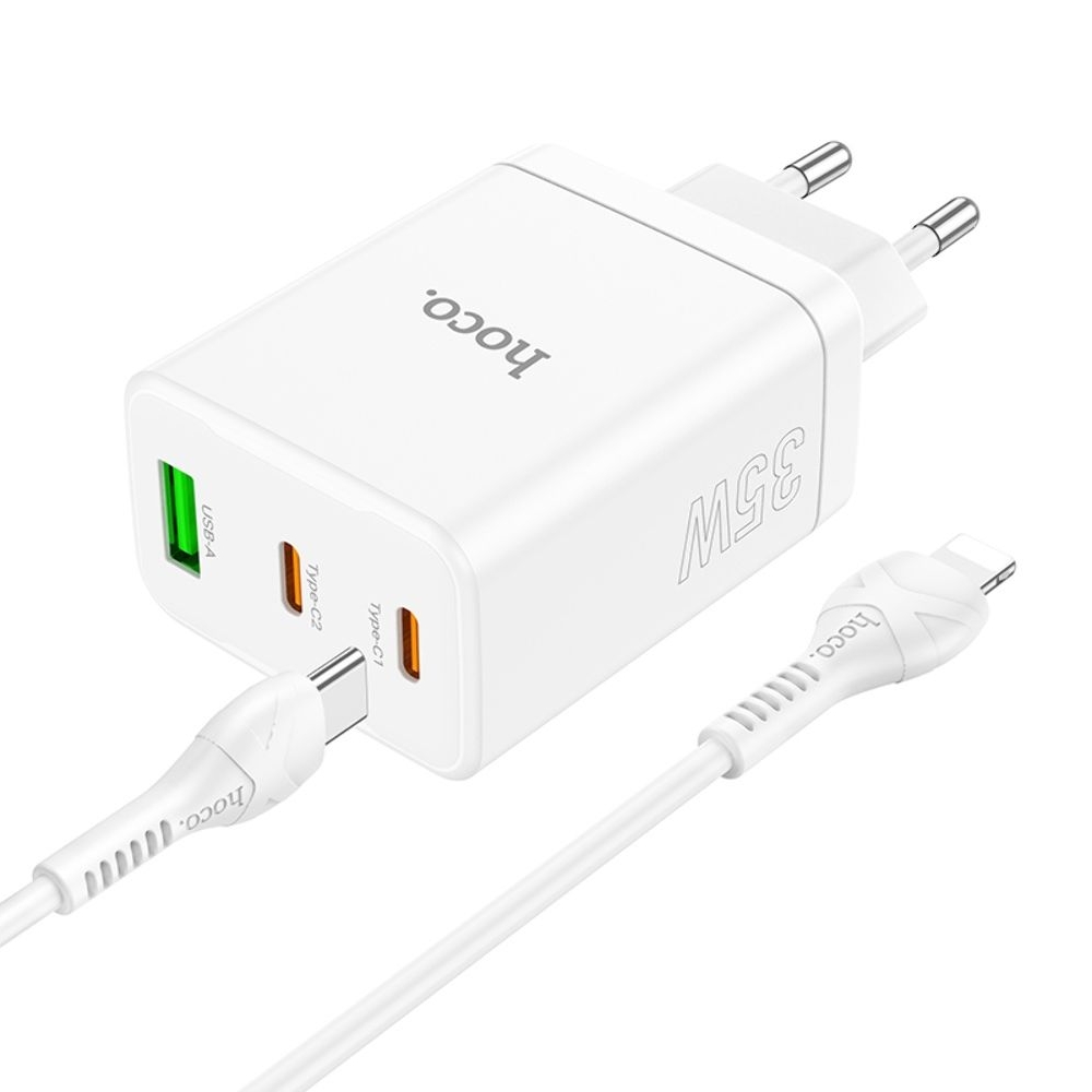    Hoco N33, 1 USB, 2 Type-C, PowerDelivery (35 ), ,   Type-C  Lightning