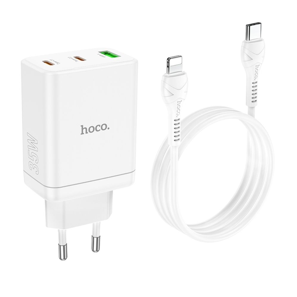    Hoco N33, 1 USB, 2 Type-C, PowerDelivery (35 ), ,   Type-C  Lightning