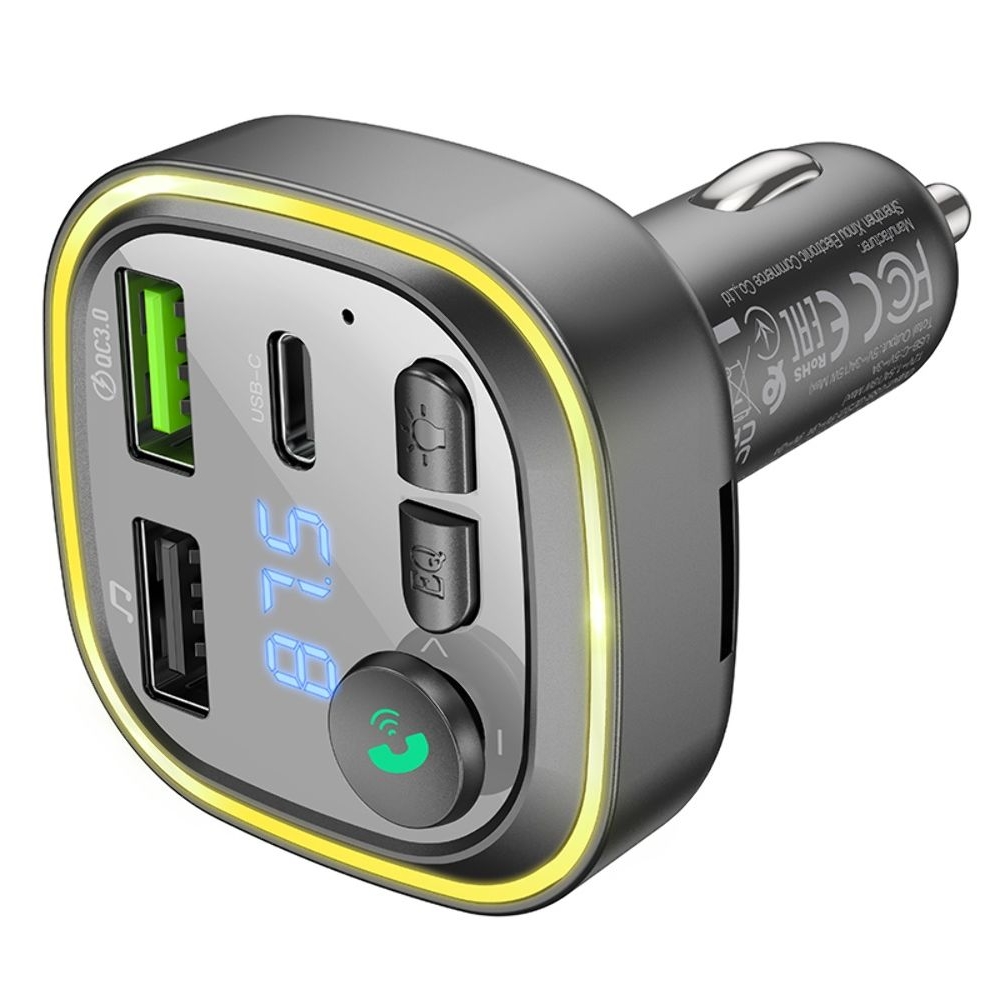    Borofone BC48, 2 USB, 1 Type-C, Quick Charge 3.0, + c FM-,  | ,  