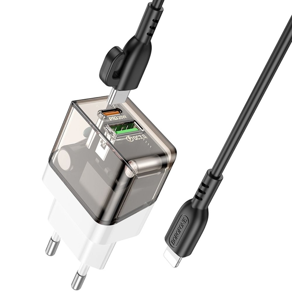    Borofone BA80A USB, Type-C, PD QC -,  + , Type-C  Lightning