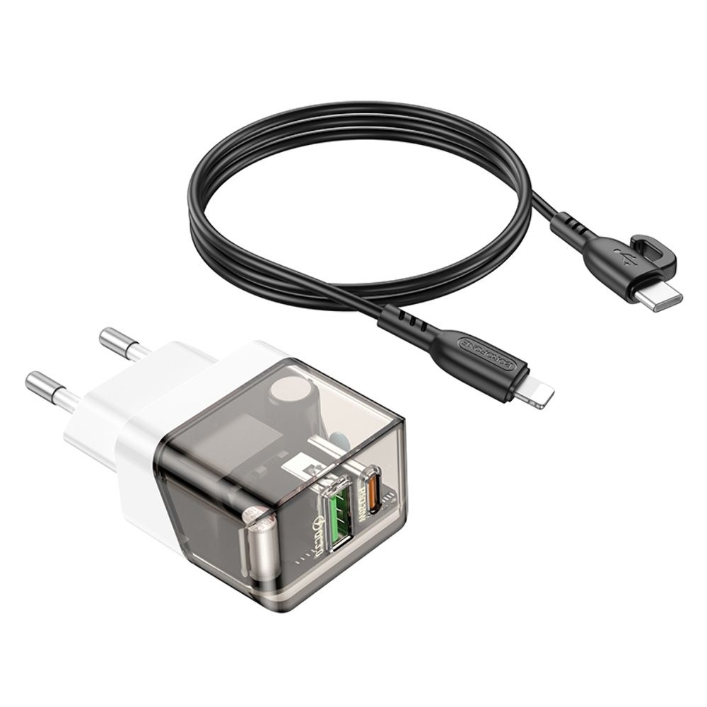    Borofone BA80A USB, Type-C, PD QC -,  + , Type-C  Lightning