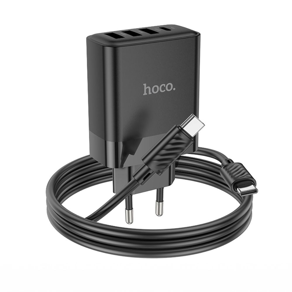    Hoco C127A, 3 USB, Type-C, Power Delivery (45 ), ,   Type-C  Type-C