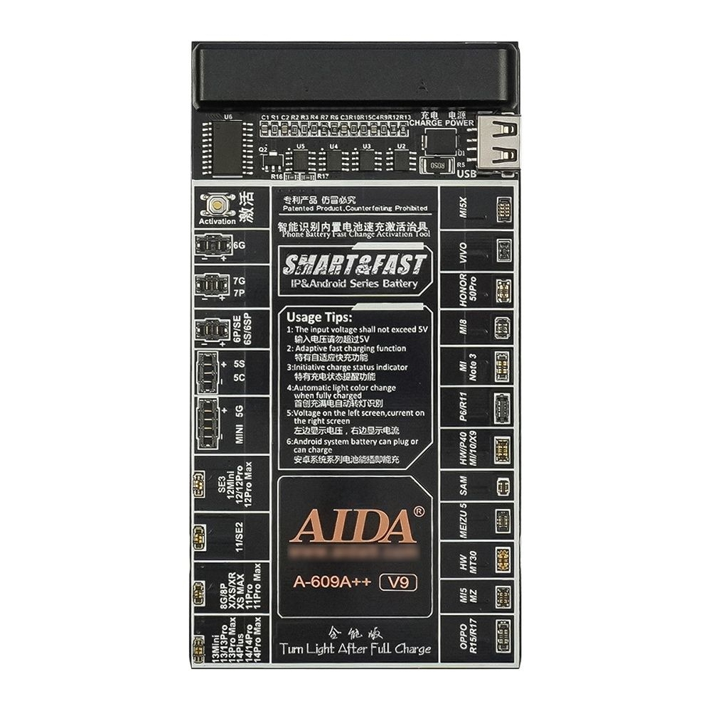      Aida A-609A++ V9 . . (5G -15 Pro Max,HUAWEI,LENOVO,VIVO,MI,ZTE;  microUSB/USB A/ )