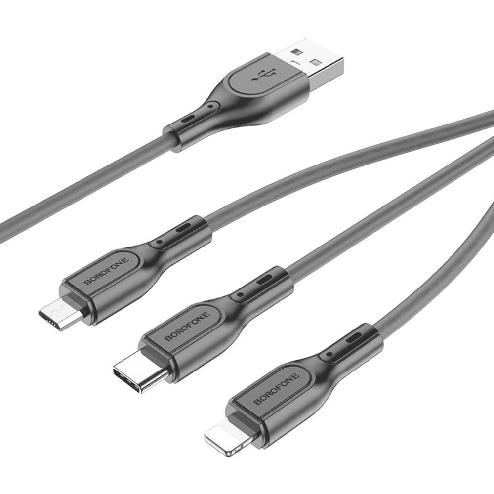  Borofone BX66 31 USB to Type-C/ Lightning/ MicroUSB 1m, 