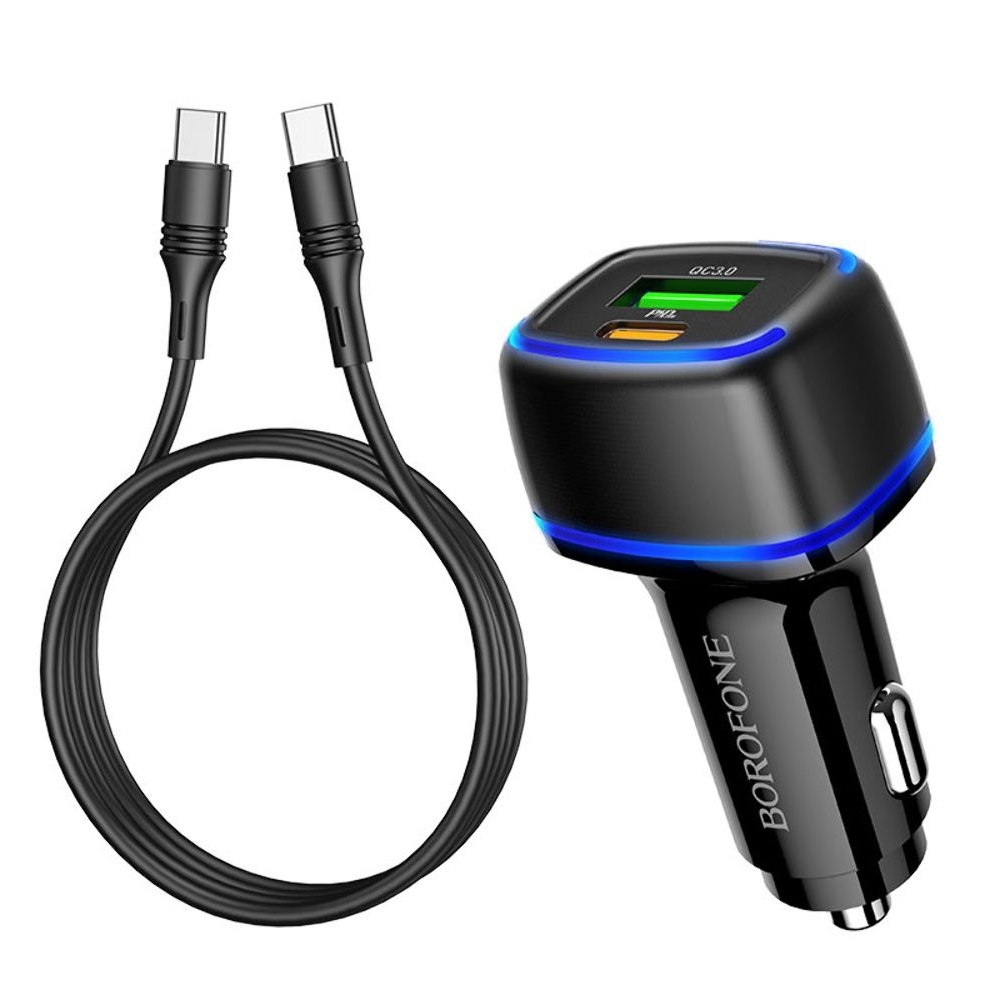    Borofone BZ14A USB/ Type-C, Quick Charge, PD  +  Type-C  Type-C | ,  