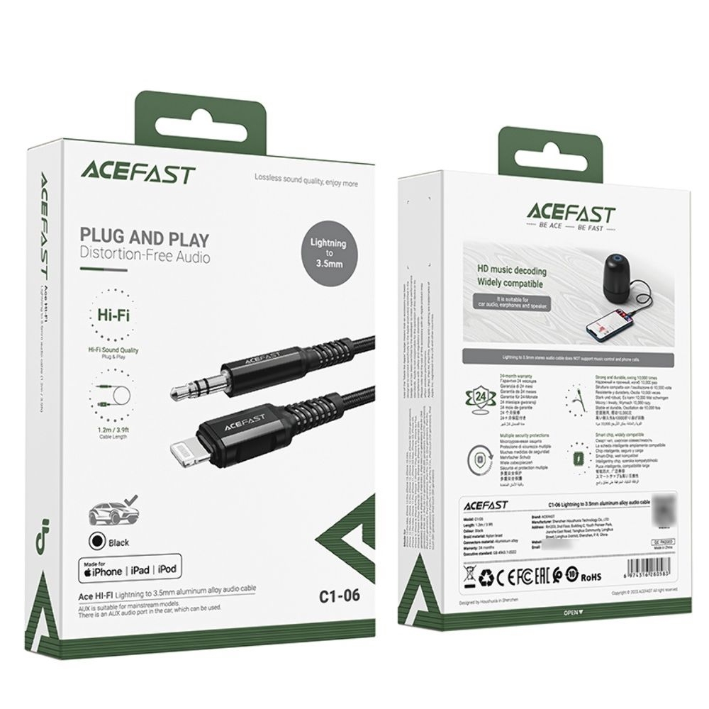  Acefast C1-06 Lightning to 3.5mm 1.2m, 