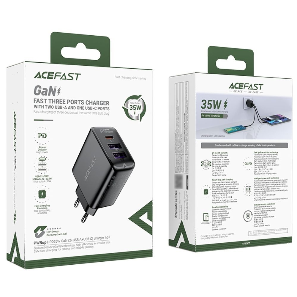    Acefast A57 2 USB/ Type-C QC PD35W GaN 