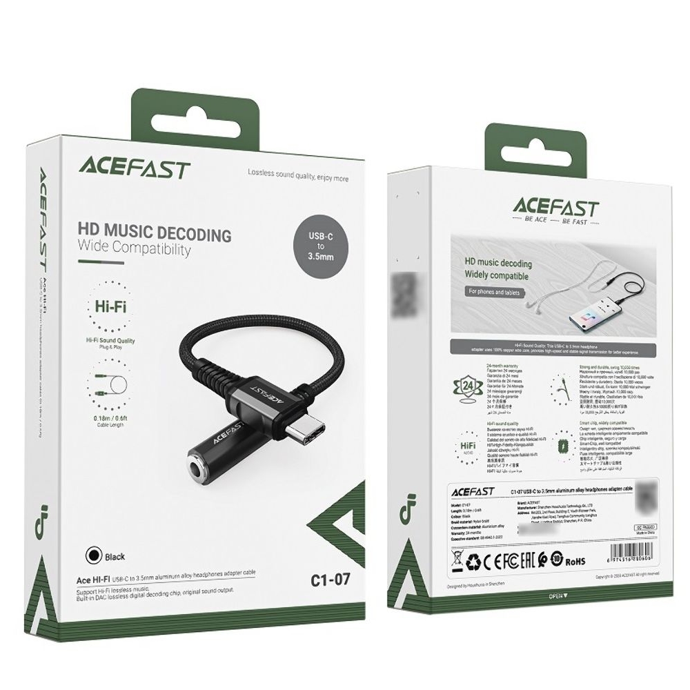  Acefast C1-07 Type-C to 3.5mm 0.18m, 