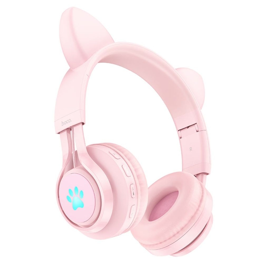   Hoco W39 Cat Ear     LED  pink