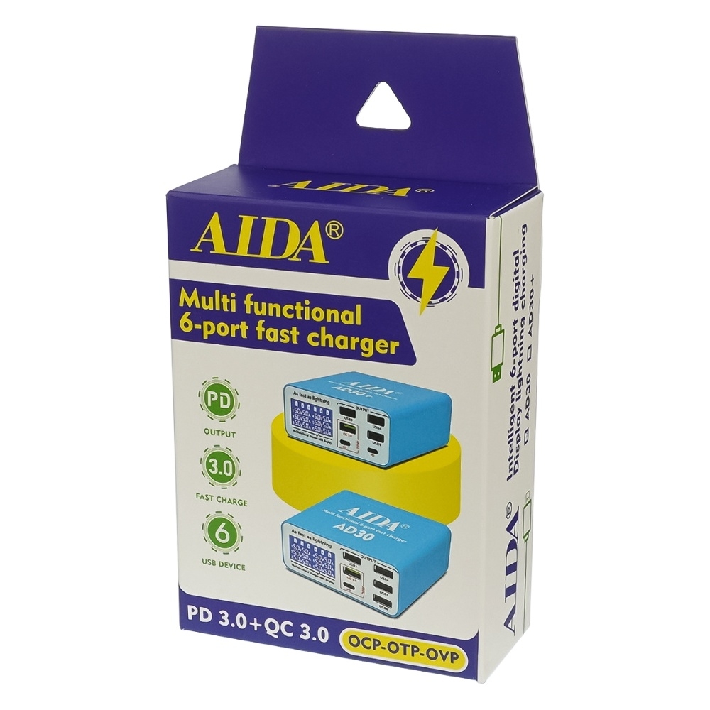       Aida AD30 (5 USB/ 1 Type-C, Fast Charge 3.0, 40W)