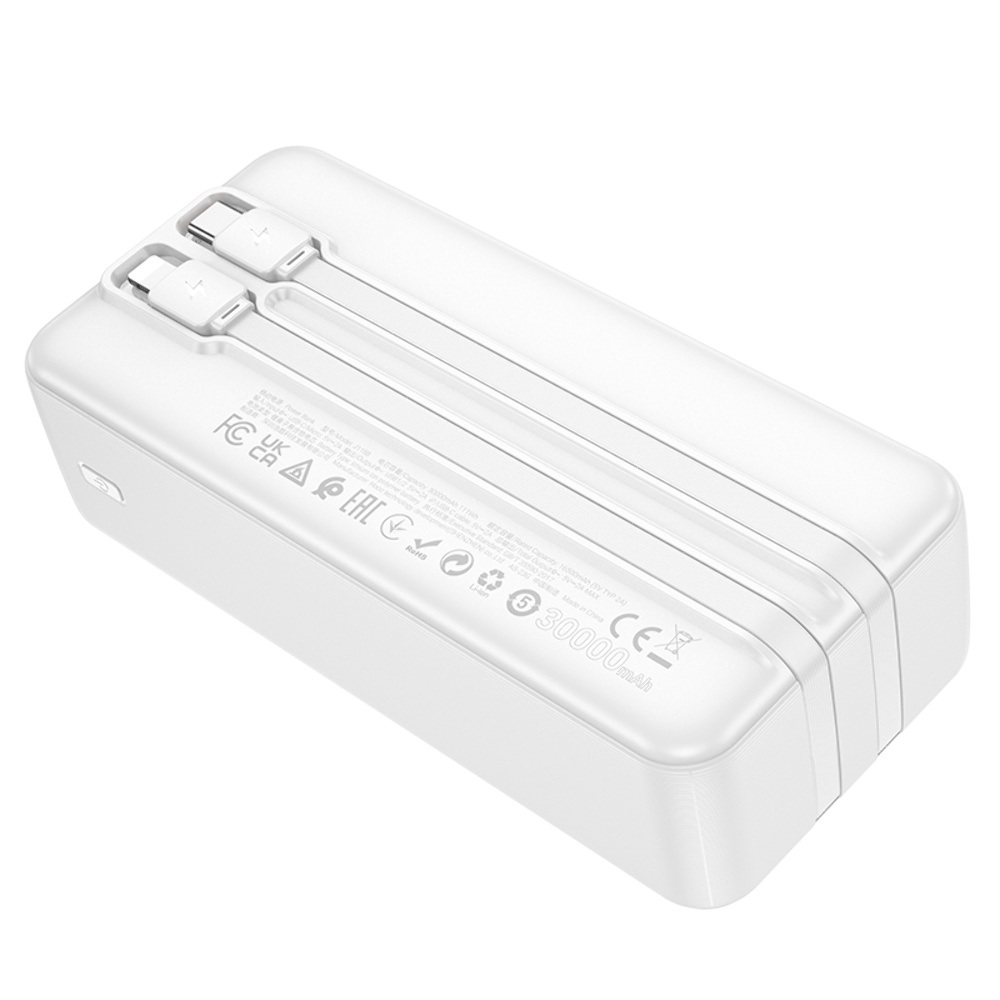 Power bank Hoco J118B 30000mAh white +  Type-C/ Lightning