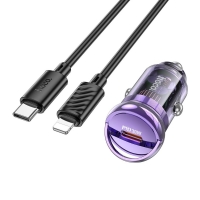    Hoco Z53 Type-C PD 30W transparent purple +  Type-C to Lightning