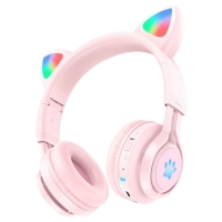   Hoco W39 Cat Ear     LED  pink