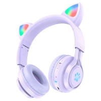   Hoco W39 Cat Ear     LED  purple